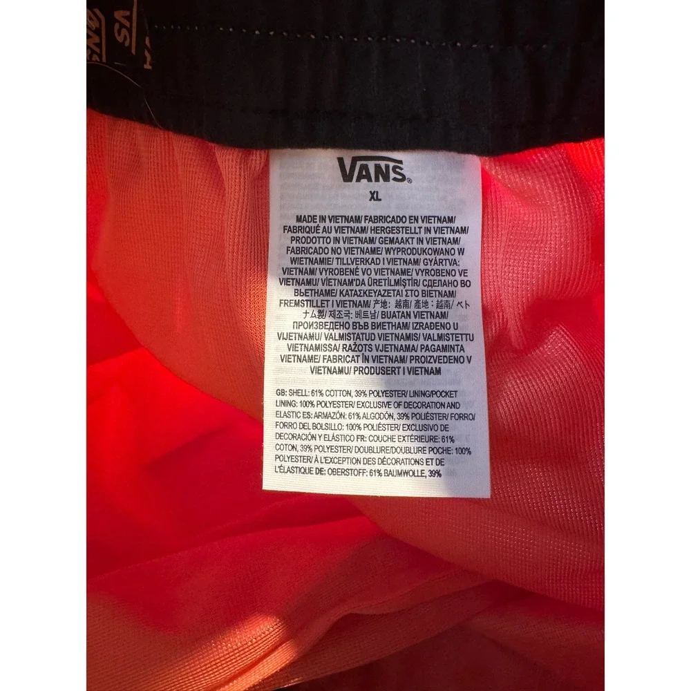 Vans Mens Primary Solid Elastic Boardshorts Coral Orange Relaxed Fit Size XL NWT